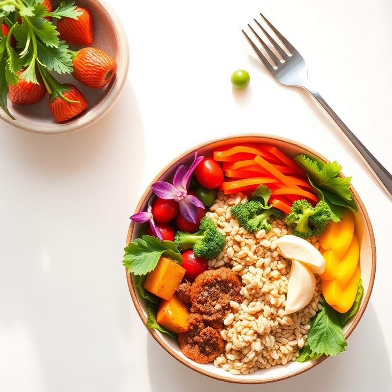Colourful healthy grain bowl