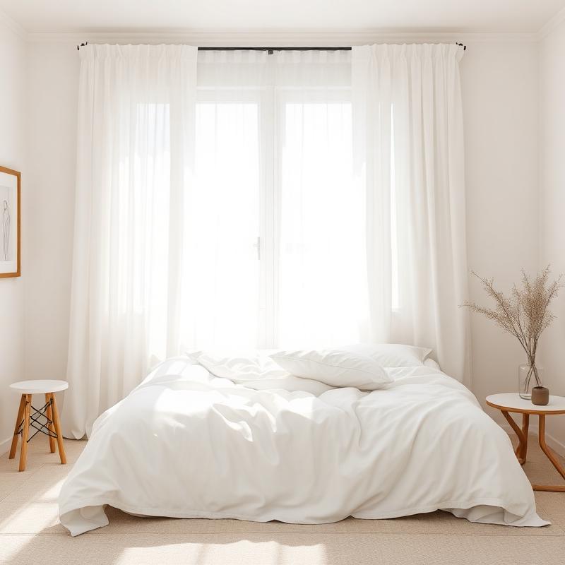 Bright, calm bedroom with morning light